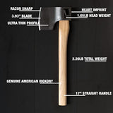 Queen of Hearts Throwing Axe: World Axe Throwing League Premium Competition Throwing Axe, WATL Throwing Hatchet with Round Hickory Wooden Handle (Round Handle) WATL