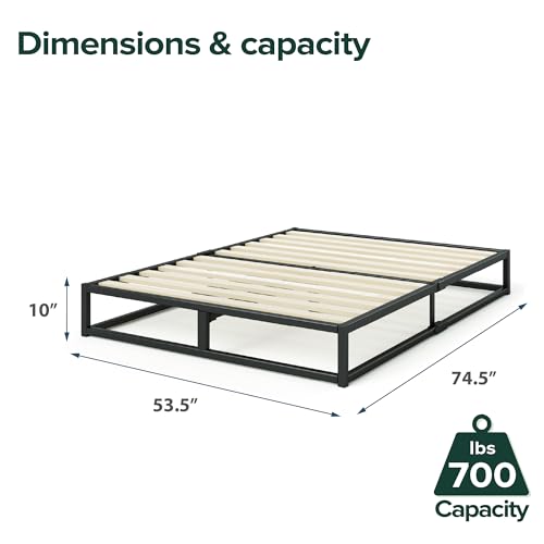 ZINUS Joseph 10 Inch Platform Bed Frame, Wood Slat Support, No Box Spring Needed, Eco Friendly WonderBox(TM) Packaging, Easy Assembly, Black, Full ZINUS
