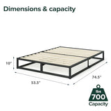 ZINUS Joseph 10 Inch Platform Bed Frame, Wood Slat Support, No Box Spring Needed, Eco Friendly WonderBox(TM) Packaging, Easy Assembly, Black, Full ZINUS
