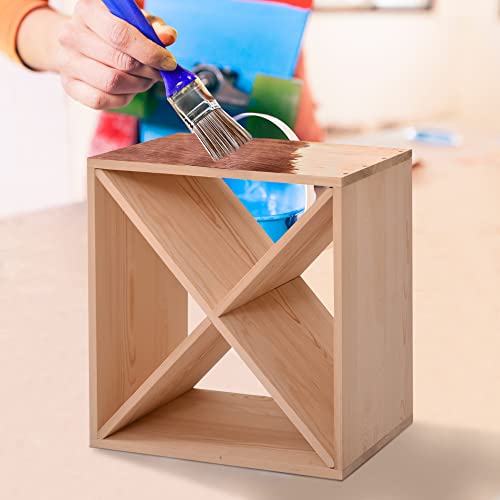 JAXPETY 24 Bottle Wine Rack Holder Compact Cellar Cube Bar Storage Kitchen Decor Wood Display Home,Natural JAXPETY