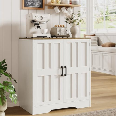 Sideboard Buffet Cabinet, Modern Farmhouse Kitchen Storage Cabinet, Small Modular Accent Cabinet Coffee Station Bar Media Console Table Credenza for Kitchen Dining Room, Living Room Entryway Hallway Vividwood
