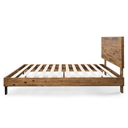 Zinus Tricia Adjustable Wood Platform Bed Frame with Slat Support - Full Size - WoodArtSupply