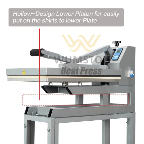 16x24 Heat Press Machine | Large Heat Press 110V 2000W with Infrared Positioning & Stand | Fast-Heating Durable Manual Press for T-Shirts, Metal, Ceramics DTF & Sublimation WUMSTOT