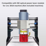 LASER TREE Laser Module, 5W(5000mW) Optical Power Output Laser Engraving Module with Air Assist, Built-in FAC, Double Ultra-Fine Compressed Spot Laser Head for 3018/3018 Pro CNC Machine Class 4, 12V LASER TREE