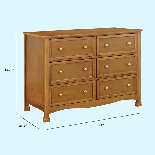 DaVinci Kalani 6-Drawer Baby Dresser for Nursery - Wooden Double Chest of Drawers for Kids, Boys & Girls - Multi-Purpose Storage Dresser for Bedroom, Living Room & Hallway - Easy to Assemble, Chestnut DaVinci