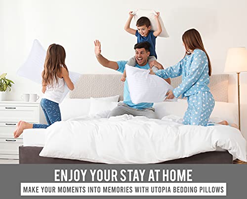 Utopia Bedding Bed Pillows for Sleeping Queen Size (White), Set of 2, Down Alternative Pillow for Sleeping, Cooling Hotel Quality Pillow Set for Back, Stomach or Side Sleepers Utopia Bedding