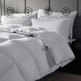Ubauba Goose Feather Down Fiber Comforter Twin Size - Extra Fluffy 100% Cotton White Duvet Insert, High Fill Power, All-Season Medium Warmth, Hotel Luxury Bedding, 68 x 90 Inches Ubauba