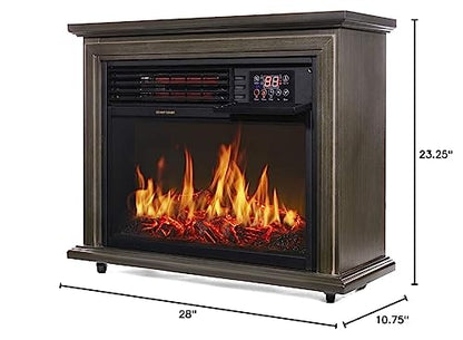 XtremepowerUS 1500W Infrared Quartz Electric Fireplace Heater Freestanding Timer with Remote Controller Wheel