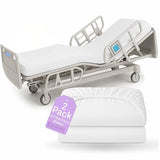 BLISSFORD - 2 Pack Fitted Hospital Bed Sheets with Elastic All Around for a Cotton Rich Soft Knitted Jersey Sheet, 36” x 84” x 12” BLISSFORD