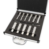 Nakkaa 13 Pcs M2 High Speed Steel Annular Cutter Set 3/4 Inch Shank Cutting Depth 1" /2''Cutting Diameter 7/16" to 1-1/16" Inch Standard Kit with 2 Pilot Pins (Cutting Depth 2'') Nakkaa