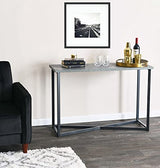 Household Essentials Jamestown Console Sofa Table Rustic Slate Concrete and Black Metal Household Essentials