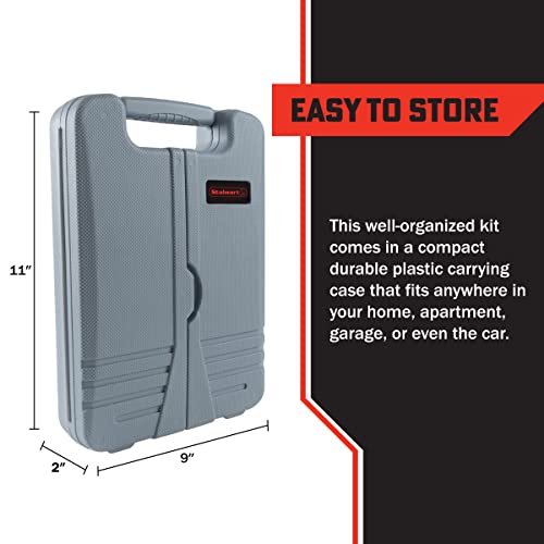 130-Piece Tool Set - Tool Kit With Hammer, Wrenches, Screwdriver, Pliers, and More - Hand Tools For Home Improvement Projects By Stalwart (Gray) Stalwart