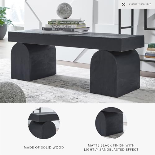 Signature Design by Ashley Holgrove Contemporary Accent Bench with Oversized Legs and for Living-Room, Home-Office or Entryway Use, Black Signature Design by Ashley