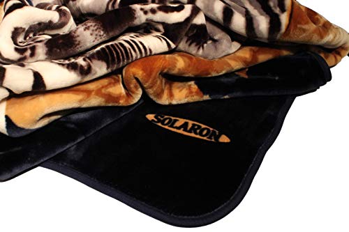 White Tiger Blanket Korean Mink Ultra Silky Soft Reversible Bed comforter bedspread bedding Cobias Heavy thick weight Perfect for Winter all season throw (King, 71 Tiger Blue) SOLARON