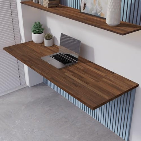 Howizz 60 x 25 in. Solid Wood Table Top, Dark Walnut Stained Acacia Desktop for Standing Desk/Office Tabletop/Countertop, 0.7in. Thick Howizz
