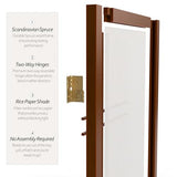 2 ft. Short Desktop Double Cross Shoji Screen - Walnut - 3 Panels Red Lantern