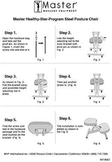 MASTER HEALTH PRODUCT Massage Ergonomic Kneeling Chair, Adjustable Height Posture Stool for Home and Office - Neck and Back Pain Relieving | Spine Tension Relief- Thick Comfortable Cushions (Cream) MASTER HEALTH PRODUCT