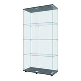 FYSHERAN Black Curio Glass Cabinet with 4 Shelves for Collectibles FYSHERAN