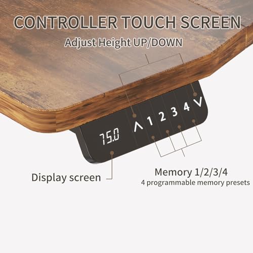 Sileye Wheel Height Adjustable Electric Sit Stand Up Table, Raising Desks for Home Office and Computer Workstation, 63x30, Rustic Brown Sileye