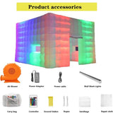 16FT Inflatable Club Night Party Tent with LED Light and Blower Adjustable to Multiple Colors Inflatable Night Club Tent for Adults SAYOK