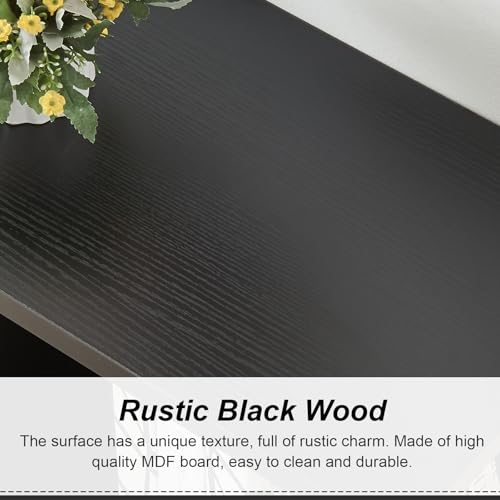 HOMISSUE Sofa Console Table, 70.9" Extra Long Sofa Table with 2-Tier Storage, Industrial Narrow Console Tables Behind Couch, Hallway Table for Entryway, Living Room, Black HOMISSUE