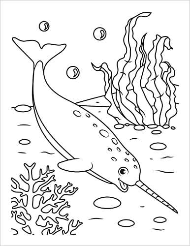 Ocean Coloring Book: Fish & Underwater Sea Animals to Color for Kids Ages 4-8 (Coloring Books for Kids) WoodArtSupply