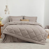 Love's cabin Twin Comforter Set Burlwood, 5 Pieces Twin Bed in a Bag, All Season Twin Bedding Sets with 1 Comforter, 1 Flat Sheet, 1 Fitted Sheet, 1 Pillowcase and 1 Pillow Sham Love's cabin
