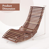 Giantex Outdoor Chaise Lounge Chair, Acacia Wood Patio Lounger with Slatted Design, Rocking Chair, Outdoor Rocker for Sunbathing, Poolside, Beach Lounge Chairs (1, Natural)