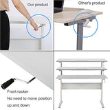 New Ergonomics Standing Desk Computer Workstation, Manual Height Adjustable Standing Desk and Sit Stand Workstation, with Heavy Duty Steel Frame and Crank System for Optimal Comfort and Productivity Bigacc