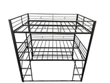PVWIIK Full Triple Bunk Bed with Ladder for 3 Kids/Teen/Adults Bedroom,Full Over Full Over Full Heavy Duty Metal Bunk Bed for Girls & Boys,Black PVWIIK