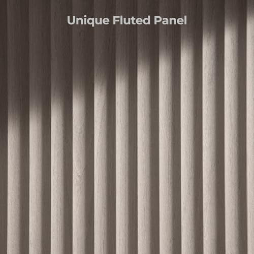 SICOTAS Buffet Cabinet with Storage Accent Sideboard Modern Credenza with Doors & Shelves Fluted Media Console Mid Century Coffee Bar Table for Living Room Kitchen Dining Room Hallway（2PCS） SICOTAS