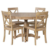Merax 5 Pieces Dining Table Set,Retro Style Chairs with Solid Wood Legs for Kitchen Diningroom Merax