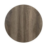 Household Essentials Jamestown Round Coffee Table Ashwood Rustic Wood Grain and Black Metal 31.5 x 31.5, Taupe Household Essentials