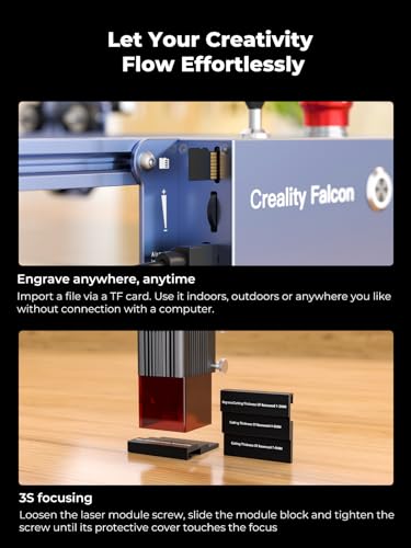 Creality 72000mW Output Power Laser Engraver, Falcon Pro 10W with Air Assist Laser Engraving Machine, CNC Machine Laser Engraver for Wood and Metal, Paper, Acrylic, Leather Creality