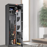VEVOR 7-8 Rifles Gun Safe, Rifle Safe with Digital Keypad & Lock, Gun Storage Cabinet with Built-in Storage Locker, Removable Storage Shelf for Home Long Gun and Pistols VEVOR
