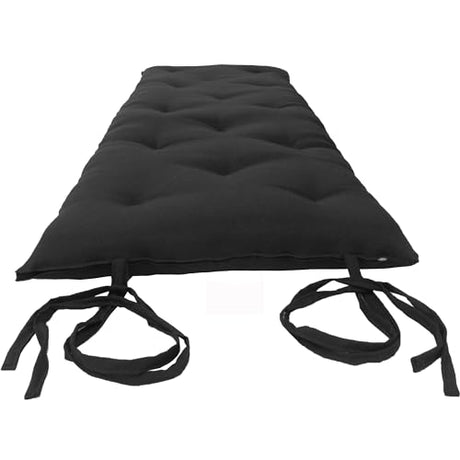 D&D Futon Furniture Cotton/Foam Traditional Japanese/Thai Floor Rolling Futon Mattresses, Yoga Meditation Mats, 3x30x80 Black D&D Futon Furniture