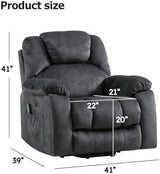 IOMOR Large Power Lift Recliner with Massage and Heat for Elderly, Electric Reclining Chair with USB Port, 2 Hidden Cup Holders, Side Pockets (1, Green Grey) IOMOR