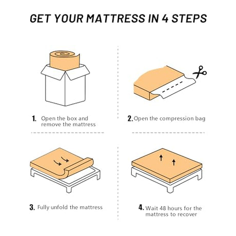 Aircliff Japanese Floor Futon Mattress, Tatami Mat Sleeping Pad, Shikibuton, Mattress Topper, Boys Girls Roll Up Dormitory Mattress, Foldable & Portable Floor Lounger Bed, Guest Bed (Cream, Full) Aircliff