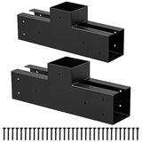 Wilkblck Woodwork Pergola Kit - Elevated Wood Stand T Brackets - Modular Sizing Pergola Brackets Hardware for 4 x 4 Lumber, 2 Pack Wilkblck