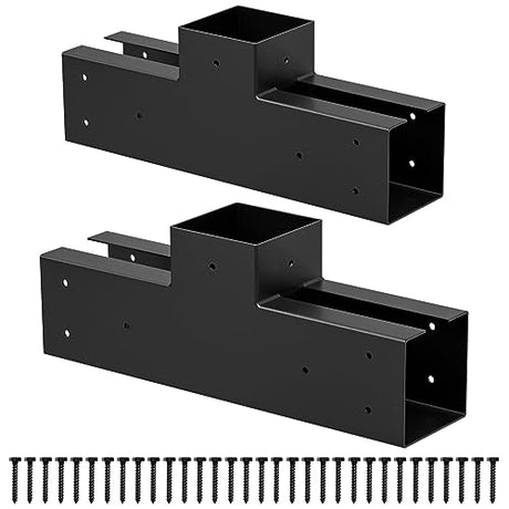 Wilkblck Woodwork Pergola Kit - Elevated Wood Stand T Brackets - Modular Sizing Pergola Brackets Hardware for 4 x 4 Lumber, 2 Pack Wilkblck