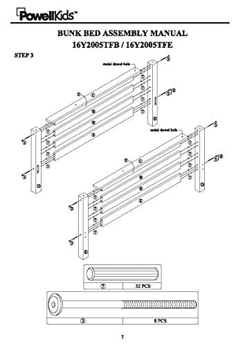 Powell Espresso Twin/Full Bunk Bed with Built-In Ladder and Detachable Design - WoodArtSupply