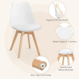 Tangkula Round Dining Table Set for 4, Kitchen Table Set with Padded Seat & Solid Wood Legs, Round Kitchen Table and Chairs for Small Space, Black (White) Tangkula