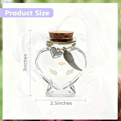 Chowsie Loss of Dog Cat Pet Sympathy Gift, Memorial Bottle for Pet Hair, Pet Fur Keepsake, Heart-Shaped Glass Memorial Bottle, Dog Hair Keepsake, Dog Memory Memorial Keepsake