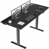 VIVO Electric 71 x 30 in Standing Adjustable Gaming Desk with Hidden Cable Trays, Full-Size Mouse Pad, Holds 220 lbs, Black Top Black Frame, DESK-KIT-1B6-P3B-71 VIVO
