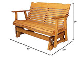 Kilmer Creek Rustic Finished 4' Cedar Porch Glider, Amish Crafted Kilmer Creek