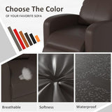 MKDLUFEI Massage Recliner Chair, Single Sofa Chair with Remote Control, Adult Chair Recliner, Living Room Recliners with Pu Leather Push Back Backrest, Brown