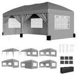 10X20Ft Outdoor Party Tent Gazebo, Waterproof Gazebo Canopy Tent, Heavy Duty Commercial Outdoor Canopy All Season with Storage Bag,Gray TROPOW