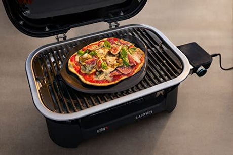 Weber Lumin Outdoor Electric Barbecue Grill, Black - Great Small Spaces such as Patios, Balconies, and Decks, Portable and Convenient Weber