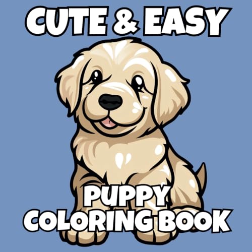 Puppy Coloring Book: 50 Cute Dog Breeds | Cute and Easy Designs for Bold and Simple Coloring