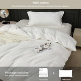 SAPHREAS White Duvet Cover Set Twin Size 100% Cotton, Soft Bedding Comforter Cover Organic with Zipper Closure & Corner Ties, Comforter Not Included SAPHREAS